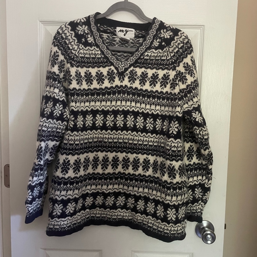 V-Neck Angora Sweater